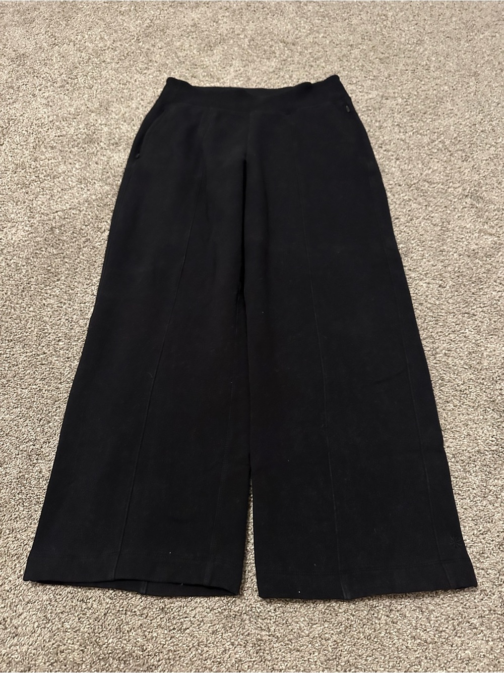 Athleta Black Wide-Leg Sweatpants